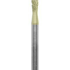 Made in USA - 3/32" Cut Diam, 0.0925" Shank Diam, Inverted Cone Head Chipbreaker Cut Burr - Carbide, 1/8" LOC, 1-1/2" OAL - Americas Industrial Supply