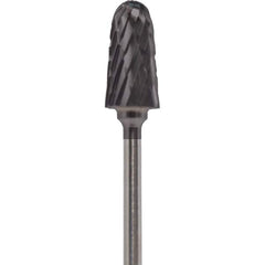 Made in USA - 4mm Cut Diam, 0.0925" Shank Diam, Cone Head Double Cut Burr - Carbide, 12.4mm LOC, 50mm OAL - Americas Industrial Supply