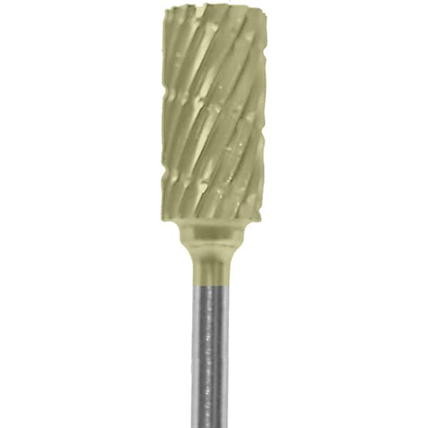 Made in USA - 1/4" Cut Diam, 0.0925" Shank Diam, Cylinder Head Chipbreaker Cut Burr - Carbide, 1/2" LOC, 2" OAL - Americas Industrial Supply