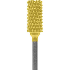 Made in USA - 1/4" Cut Diam, 0.0925" Shank Diam, Cylinder Head Diamond Cut Burr - Carbide, 1/2" LOC, 2" OAL - Americas Industrial Supply