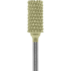 Made in USA - 1/4" Cut Diam, 0.0925" Shank Diam, Cylinder Head Diamond Cut Burr - Carbide, 1/2" LOC, 2" OAL - Americas Industrial Supply