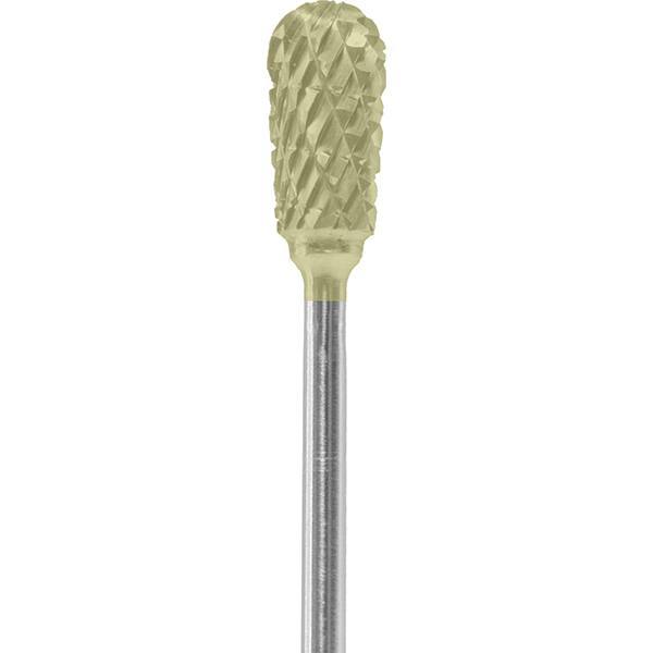 Made in USA - 1/4" Cut Diam, 0.0925" Shank Diam, Inverted Cone Head Double Cut Burr - Carbide, 1/2" LOC, 2" OAL - Americas Industrial Supply