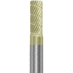 Made in USA - 1/4" Cut Diam, 1/4" Shank Diam, Cylinder Head Chipbreaker Cut Burr - Carbide, 5/8" LOC, 2" OAL - Americas Industrial Supply