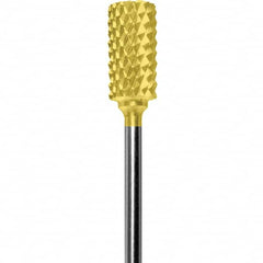 Made in USA - 1/4" Cut Diam, 0.0925" Shank Diam, Cylinder Head Diamond Cut Burr - Carbide, 1/2" LOC, 2" OAL - Americas Industrial Supply