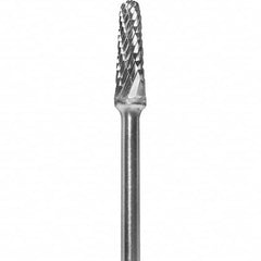 Made in USA - 7mm Cut Diam, 0.0925" Shank Diam, Cone Head Double Cut Burr - Carbide, 13mm LOC, 51mm OAL - Americas Industrial Supply