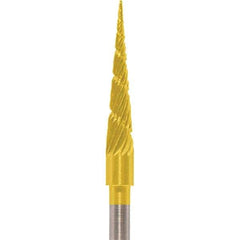 Made in USA - 3mm Cut Diam, 0.0925" Shank Diam, Cone Head Chipbreaker Cut Burr - Carbide, 16mm LOC, 38mm OAL - Americas Industrial Supply