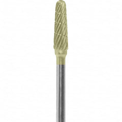 Made in USA - 5/32" Cut Diam, 0.0925" Shank Diam, Cone Head Chipbreaker Cut Burr - Carbide, 1/2" LOC, 2" OAL - Americas Industrial Supply