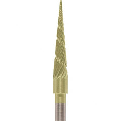 Made in USA - 1/8" Cut Diam, 0.0925" Shank Diam, Cone Head Chipbreaker Cut Burr - Carbide, 5/8" LOC, 1-1/2" OAL - Americas Industrial Supply