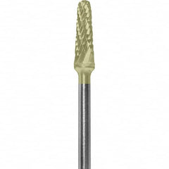 Made in USA - 7mm Cut Diam, 0.0925" Shank Diam, Cone Head Double Cut Burr - Carbide, 13mm LOC, 51mm OAL - Americas Industrial Supply