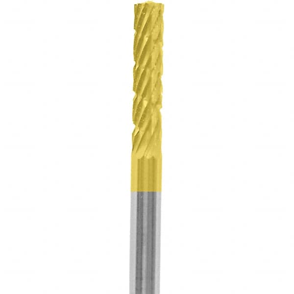 Made in USA - 3/32" Cut Diam, 0.0925" Shank Diam, Cylinder Head Chipbreaker Cut Burr - Carbide, 3/8" LOC, 1-1/2" OAL - Americas Industrial Supply