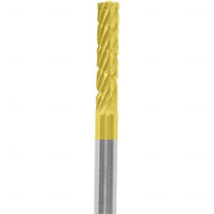 Made in USA - 3/32" Cut Diam, 0.0925" Shank Diam, Cylinder Head Chipbreaker Cut Burr - Carbide, 3/8" LOC, 1-1/2" OAL - Americas Industrial Supply