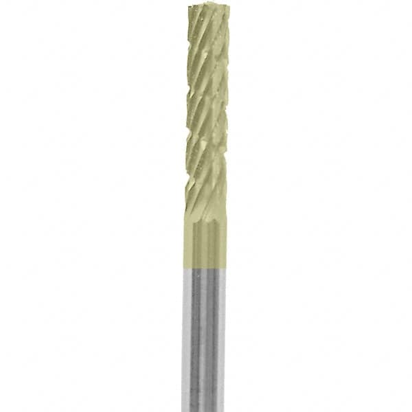 Made in USA - 3/32" Cut Diam, 0.0925" Shank Diam, Cylinder Head Chipbreaker Cut Burr - Carbide, 3/8" LOC, 1-1/2" OAL - Americas Industrial Supply