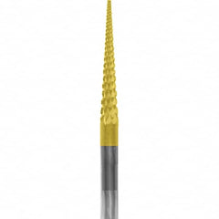 Made in USA - 3/32" Cut Diam, 0.0925" Shank Diam, Cone Head Chipbreaker Cut Burr - Carbide, 5/8" LOC, 1-1/2" OAL - Americas Industrial Supply