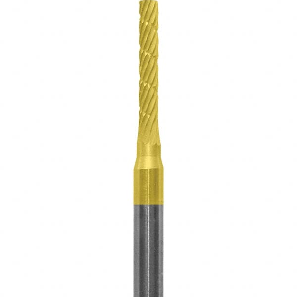 Made in USA - 1/16" Cut Diam, 0.0925" Shank Diam, Cylinder Head Chipbreaker Cut Burr - Carbide, 3/8" LOC, 1-1/2" OAL - Americas Industrial Supply