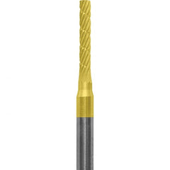 Made in USA - 1/16" Cut Diam, 0.0925" Shank Diam, Cylinder Head Chipbreaker Cut Burr - Carbide, 3/8" LOC, 1-1/2" OAL - Americas Industrial Supply
