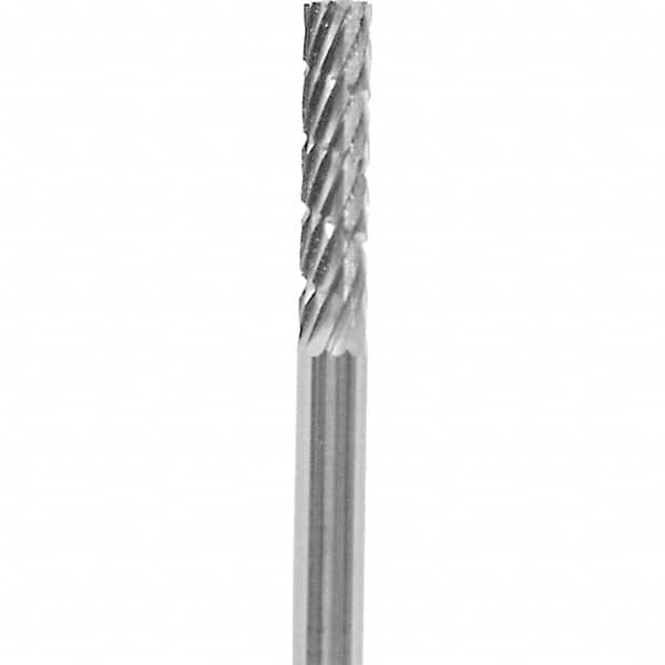 Made in USA - 3/32" Cut Diam, 0.0925" Shank Diam, Cylinder Head Chipbreaker Cut Burr - Carbide, 3/8" LOC, 1-1/2" OAL - Americas Industrial Supply