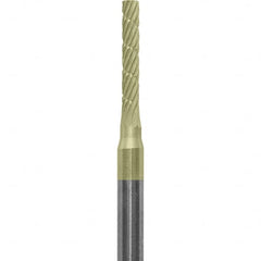 Made in USA - 1/16" Cut Diam, 0.0925" Shank Diam, Cylinder Head Chipbreaker Cut Burr - Carbide, 3/8" LOC, 1-1/2" OAL - Americas Industrial Supply