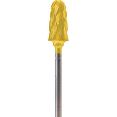 Made in USA - 7mm Cut Diam, 0.0925" Shank Diam, Cone Head Double Cut Burr - Carbide, 14mm LOC, 52mm OAL - Americas Industrial Supply