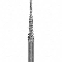 Made in USA - 3/32" Cut Diam, 0.0925" Shank Diam, Cone Head Diamond Cut Burr - Carbide, 5/8" LOC, 1-1/2" OAL - Americas Industrial Supply