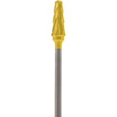 Made in USA - 5mm Cut Diam, 0.0925" Shank Diam, Cone Head Double Cut Burr - Carbide, 13mm LOC, 51mm OAL - Americas Industrial Supply