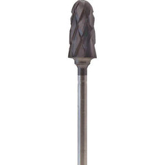 Made in USA - 7mm Cut Diam, 0.0925" Shank Diam, Cone Head Double Cut Burr - Carbide, 14mm LOC, 52mm OAL - Americas Industrial Supply