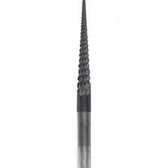 Made in USA - 3/32" Cut Diam, 0.0925" Shank Diam, Cone Head Chipbreaker Cut Burr - Carbide, 5/8" LOC, 1-1/2" OAL - Americas Industrial Supply