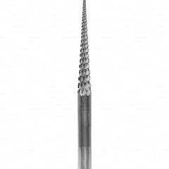 Made in USA - 3/32" Cut Diam, 0.0925" Shank Diam, Cone Head Chipbreaker Cut Burr - Carbide, 5/8" LOC, 1-1/2" OAL - Americas Industrial Supply
