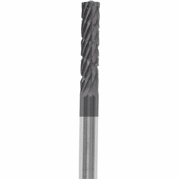 Made in USA - 3/32" Cut Diam, 0.0925" Shank Diam, Cylinder Head Chipbreaker Cut Burr - Carbide, 3/8" LOC, 1-1/2" OAL - Americas Industrial Supply