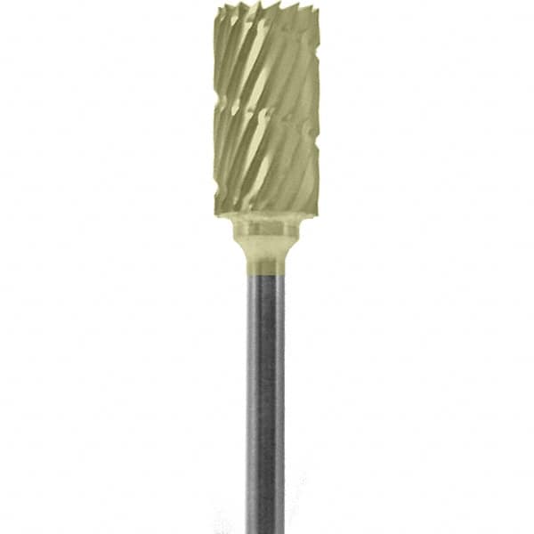 Made in USA - 1/4" Cut Diam, 0.0925" Shank Diam, Cylinder Head Chipbreaker Cut Burr - Carbide, 1/2" LOC, 2" OAL - Americas Industrial Supply