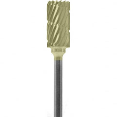 Made in USA - 1/4" Cut Diam, 0.0925" Shank Diam, Cylinder Head Chipbreaker Cut Burr - Carbide, 1/2" LOC, 2" OAL - Americas Industrial Supply
