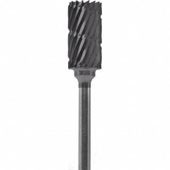 Made in USA - 1/4" Cut Diam, 0.0925" Shank Diam, Cylinder Head Chipbreaker Cut Burr - Carbide, 1/2" LOC, 2" OAL - Americas Industrial Supply
