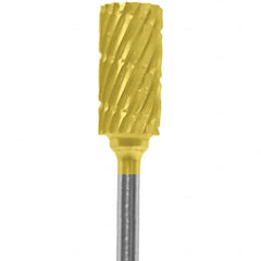 Made in USA - 1/4" Cut Diam, 0.0925" Shank Diam, Cylinder Head Chipbreaker Cut Burr - Carbide, 1/2" LOC, 2" OAL - Americas Industrial Supply