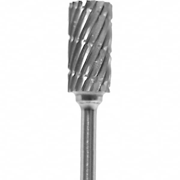 Made in USA - 1/4" Cut Diam, 0.0925" Shank Diam, Cylinder Head Chipbreaker Cut Burr - Carbide, 1/2" LOC, 2" OAL - Americas Industrial Supply