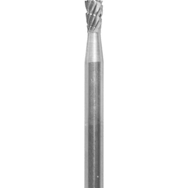 Made in USA - 6.3mm Cut Diam, 0.0925" Shank Diam, Double Cut Burr - Carbide, 6.3mm LOC, 45mm OAL - Americas Industrial Supply