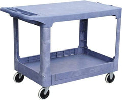 Value Collection - 500 Lb Capacity, 19" Wide x 38" Long x 33" High Shelf Cart - 2 Shelf, Plastic, 2 Rigid/2 Swivel Casters - Americas Industrial Supply
