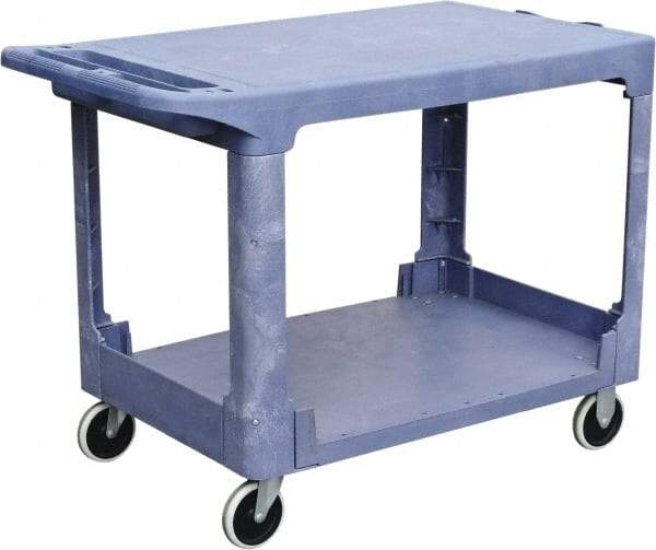 Value Collection - 500 Lb Capacity, 26" Wide x 46" Long x 33" High Shelf Cart - 2 Shelf, Plastic, 2 Rigid/2 Swivel Casters - Americas Industrial Supply