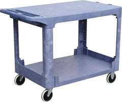 Value Collection - 500 Lb Capacity, 26" Wide x 46" Long x 33" High Shelf Cart - 2 Shelf, Plastic, 2 Rigid/2 Swivel Casters - Americas Industrial Supply