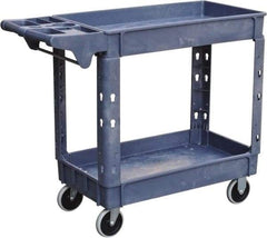 Value Collection - 500 Lb Capacity, 17" Wide x 39-3/4" Long x 33-1/4" High Shelf Cart - 2 Shelf, Plastic, 2 Rigid/2 Swivel Casters - Americas Industrial Supply