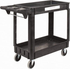 Value Collection - 500 Lb Capacity, 17" Wide x 39-3/4" Long x 33-1/4" High Shelf Cart - 2 Shelf, Plastic, 2 Rigid/2 Swivel Casters - Americas Industrial Supply