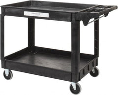 Value Collection - 500 Lb Capacity, 25-1/2" Wide x 46" Long x 33-1/4" High Shelf Cart - 2 Shelf, Plastic, 2 Rigid/2 Swivel Casters - Americas Industrial Supply