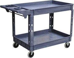 Value Collection - 500 Lb Capacity, 25-1/2" Wide x 46" Long x 33-1/4" High Shelf Cart - 2 Shelf, Plastic, 2 Rigid/2 Swivel Casters - Americas Industrial Supply