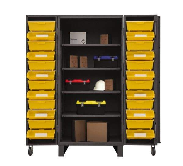 Durham - 4 Shelf 24 Bin Storage Cabinet - Steel, 36" Wide x 36" Deep x 78" High, Gray - Americas Industrial Supply