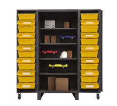 Durham - 4 Shelf 24 Bin Storage Cabinet - Steel, 36" Wide x 36" Deep x 78" High, Gray - Americas Industrial Supply