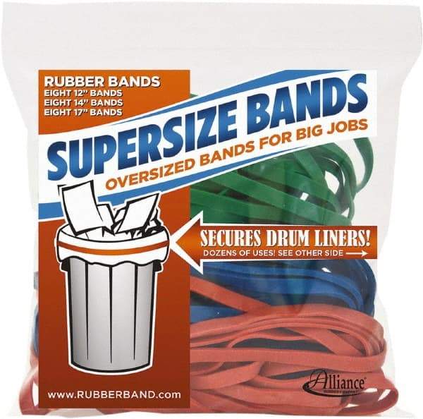 Alliance - 12" Circumference, 1/4" Wide, Heavy-Duty Band Rubber Band Strapping - 24 Pieces - Americas Industrial Supply