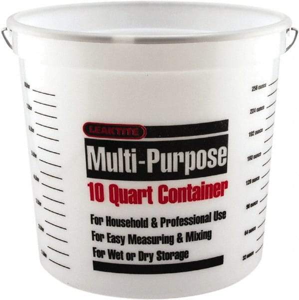 SEYMOUR-MIDWEST - 10 Qt, Plastic Round White Bucket & Pail Kit - Handle Included - Americas Industrial Supply