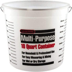 SEYMOUR-MIDWEST - 10 Qt, Plastic Round White Bucket & Pail Kit - Handle Included - Americas Industrial Supply