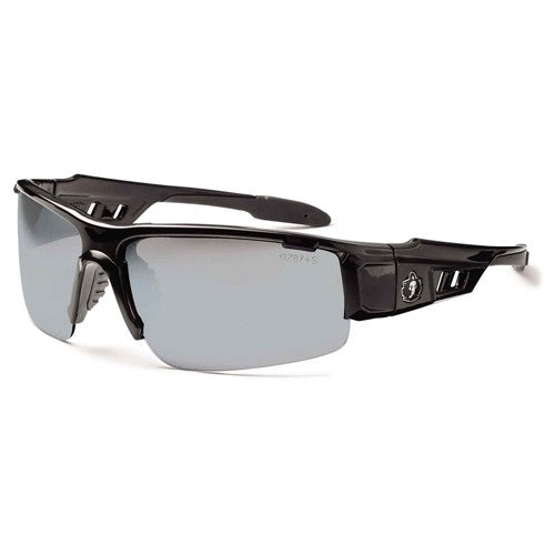 DAGR Silver Mirror Lens Black Safety Glasses - Americas Industrial Supply