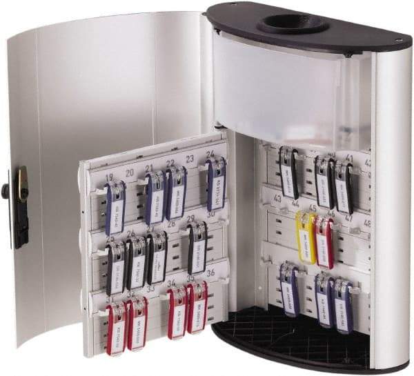 DURABLE - 54 Keys, Silver Key Box - 11-3/4" Wide x 4-5/8" Deep x 15-1/2" High - Americas Industrial Supply