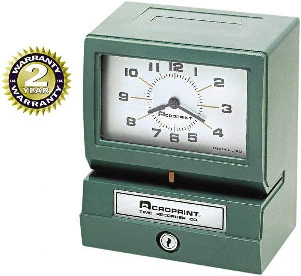 Acroprint Time Recorder - Time Clocks & Time Recorders Punch Style: Manual Power Source: AC Adapter - Americas Industrial Supply