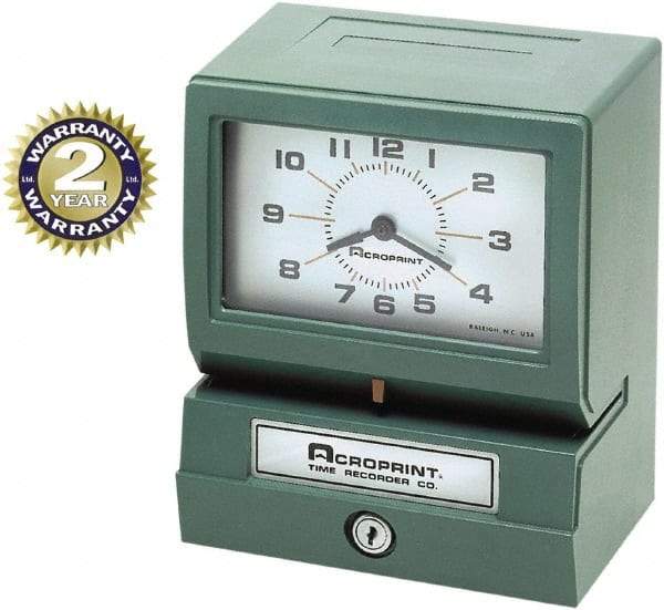 Acroprint Time Recorder - Time Clocks & Time Recorders Punch Style: Manual Power Source: AC Adapter - Americas Industrial Supply